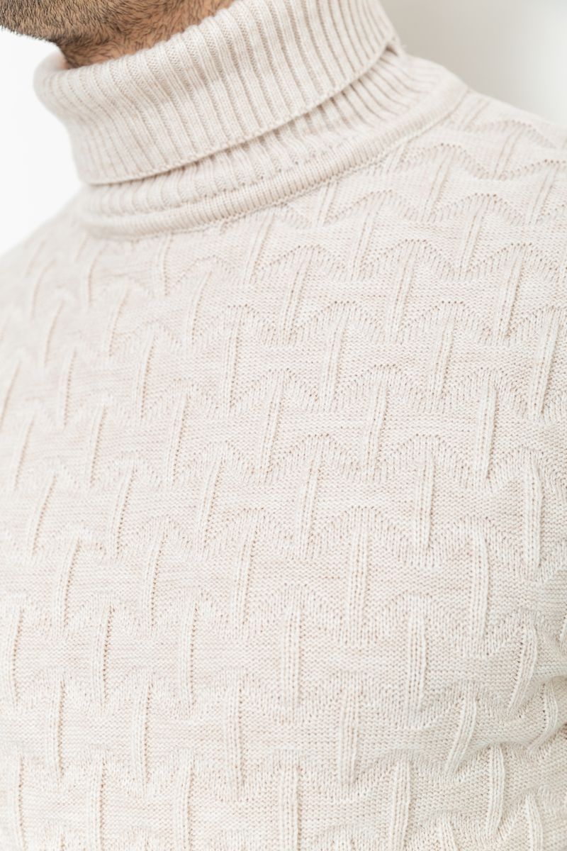 Гольф-свитер мужской, цвет светло-бежевый, 161R619 — изображение 6