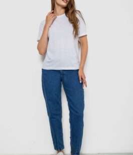 Футболка женская однотонная, цвет белый, 238R111-1