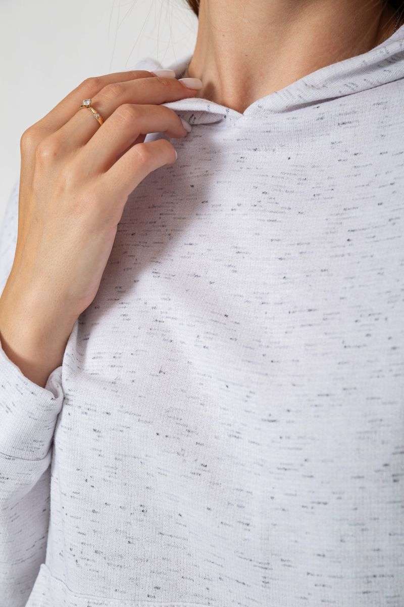 Худи женское утепленное, цвет светло-серый, 238R58308 — изображение 6