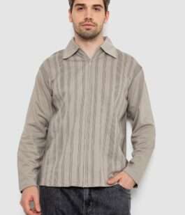 Кофта мужская на молнии в полоску, цвет оливковый, 238R123