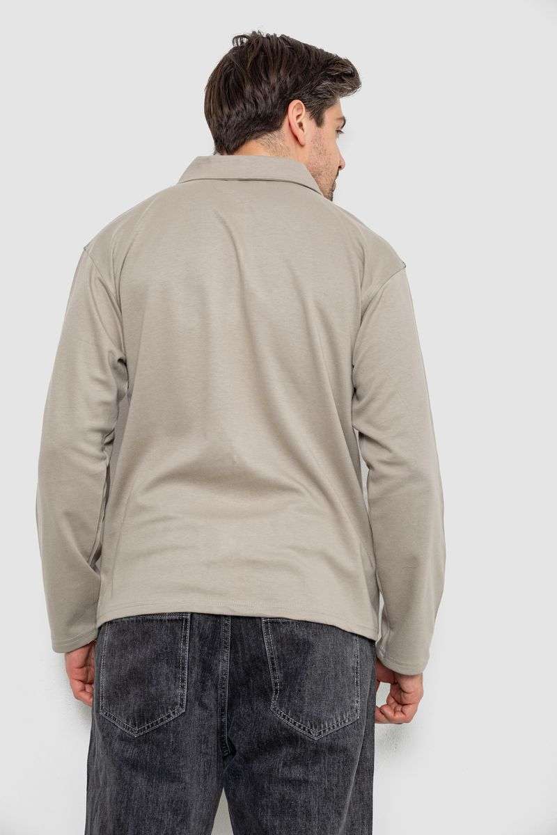 Кофта мужская на молнии в полоску, цвет оливковый, 238R123 — изображение 4
