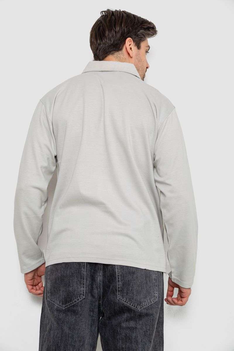 Кофта мужская на молнии в полоску, цвет светло-оливковый, 238R123 — изображение 4