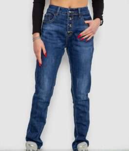 Джинсы женские с потертостями, цвет синий, 214R1415