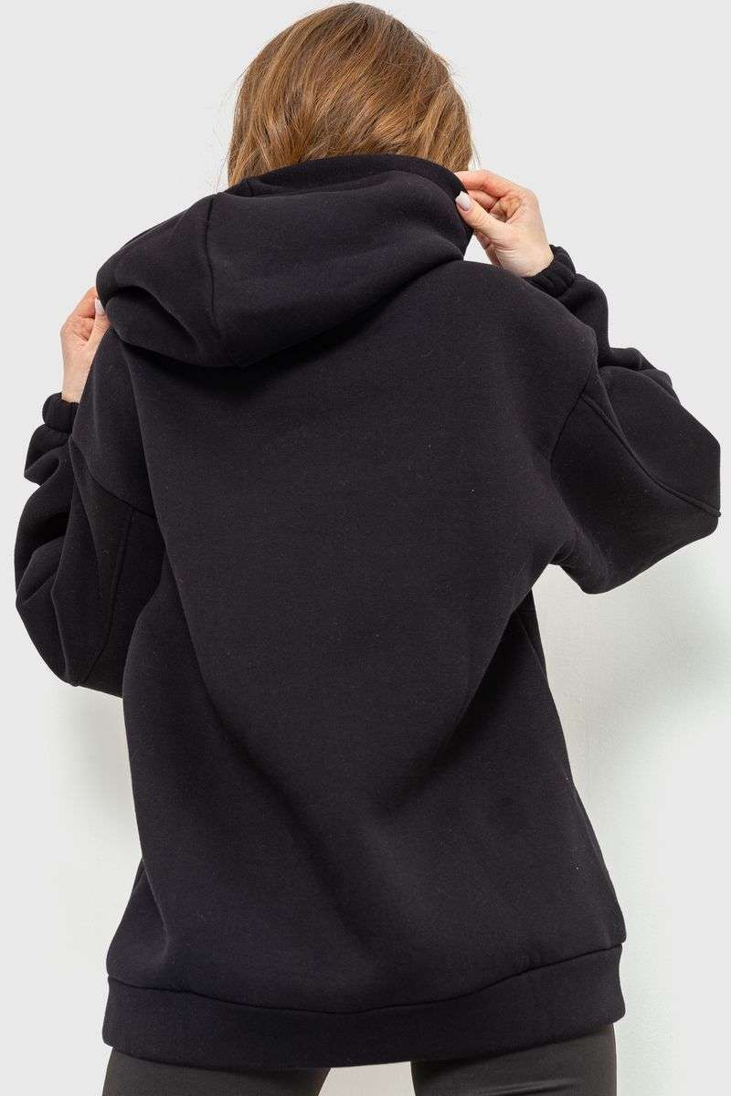 Худи женский на флисе трехнитка Sorry, цвет черный, 102R316 — изображение 4