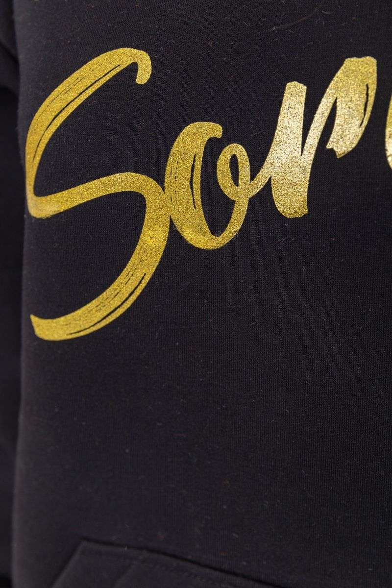 Худи женский на флисе трехнитка Sorry, цвет черный, 102R316 — изображение 6