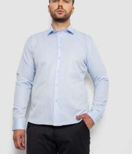 Рубашка мужская однотонная, цвет голубой, 214R816