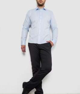 Рубашка мужская однотонная, цвет голубой, 214R816