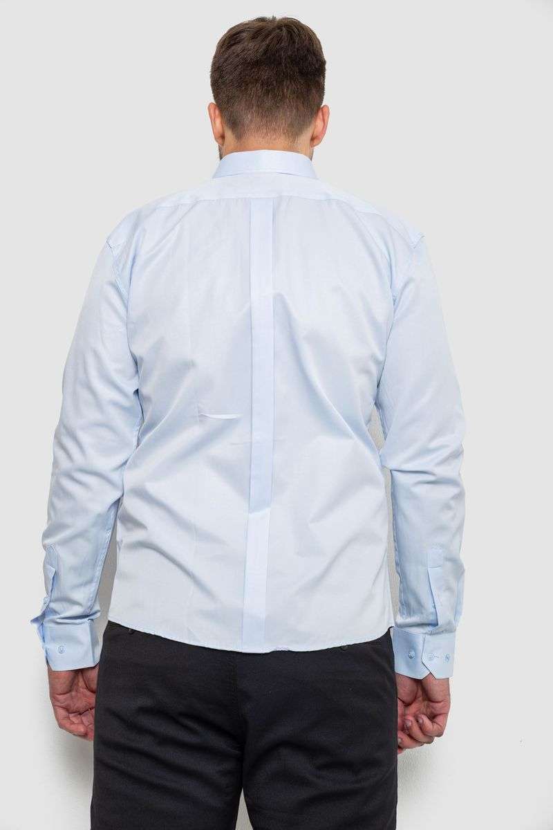 Рубашка мужская однотонная, цвет голубой, 214R816 — изображение 4