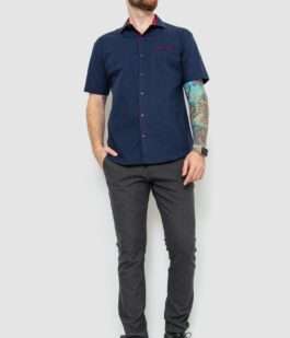 Рубашка мужская классическая, цвет темно-синий, 214R7115