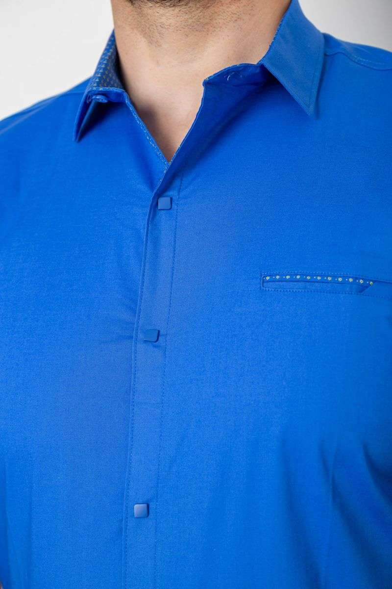 Рубашка мужская классическая, цвет электрик, 214R7115 — изображение 5