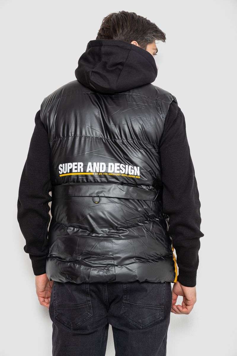 Жилетка мужская демисезонная, цвет черно-желтый, 244R990013 — изображение 4