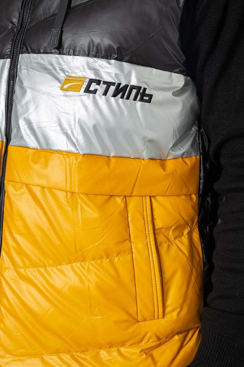 Жилетка мужская демисезонная, цвет черно-желтый, 244R990013 — изображение 5