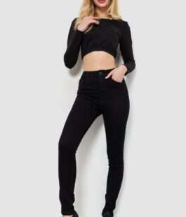 Джинсы женские стрейч, цвет черный, 214R1431