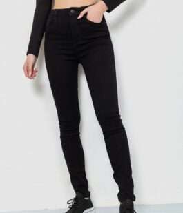 Джинсы женские стрейч, цвет черный, 214R1431