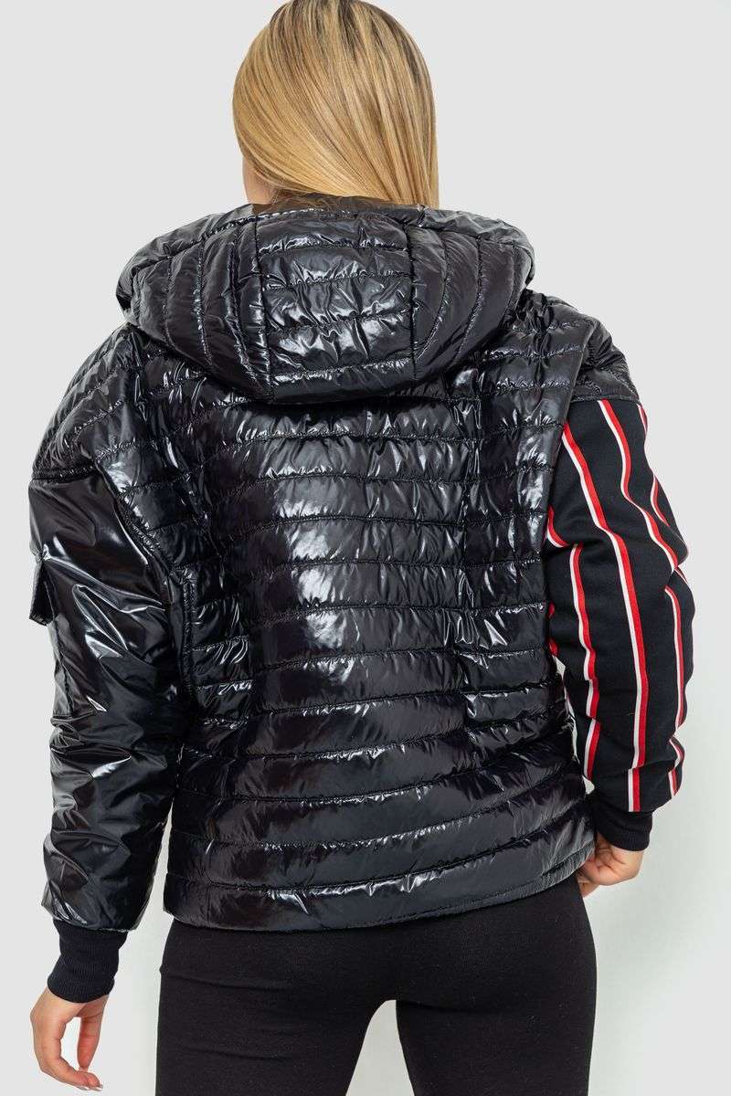Куртка женская демисезонная, цвет черный, 102R5222 — изображение 4