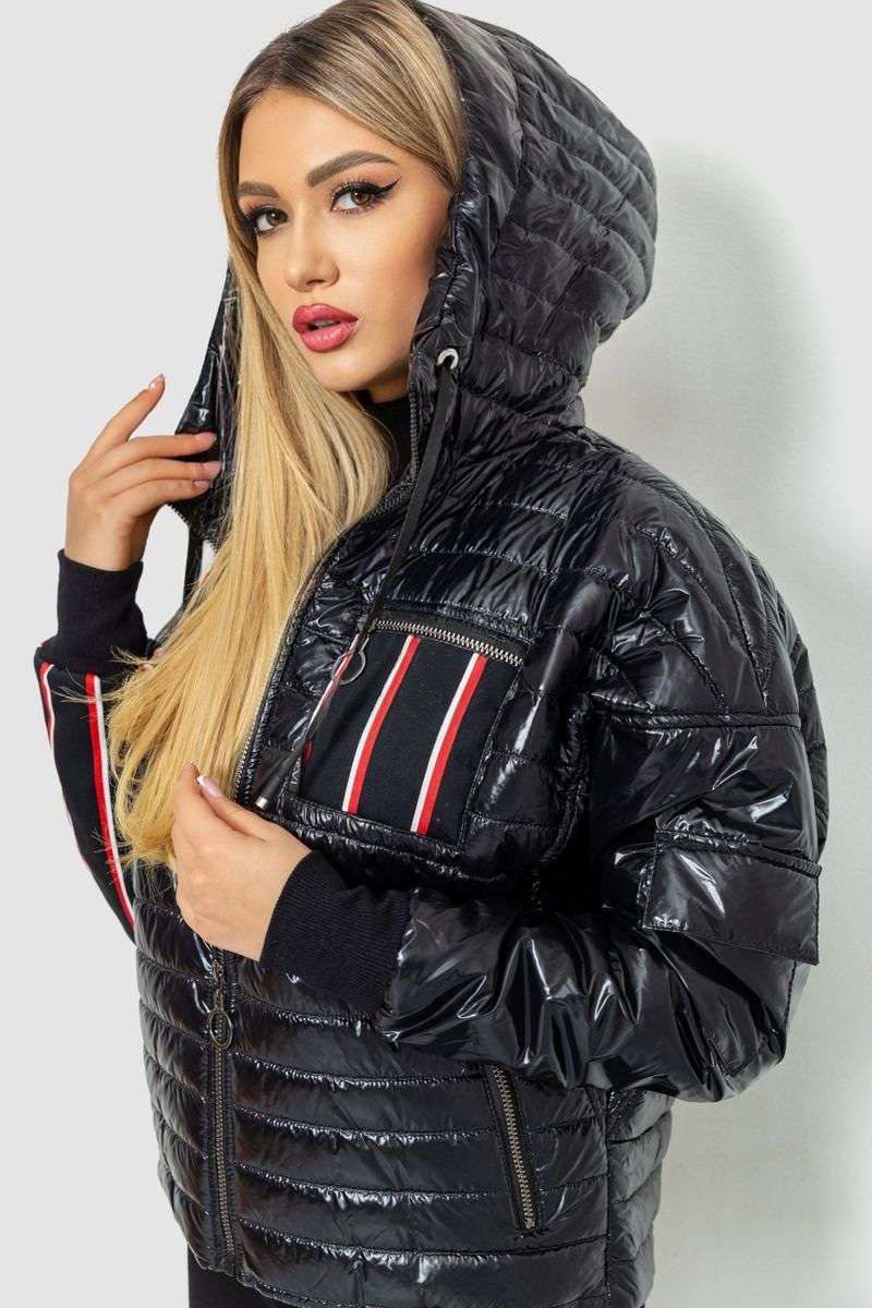 Куртка женская демисезонная, цвет черный, 102R5222 — изображение 5