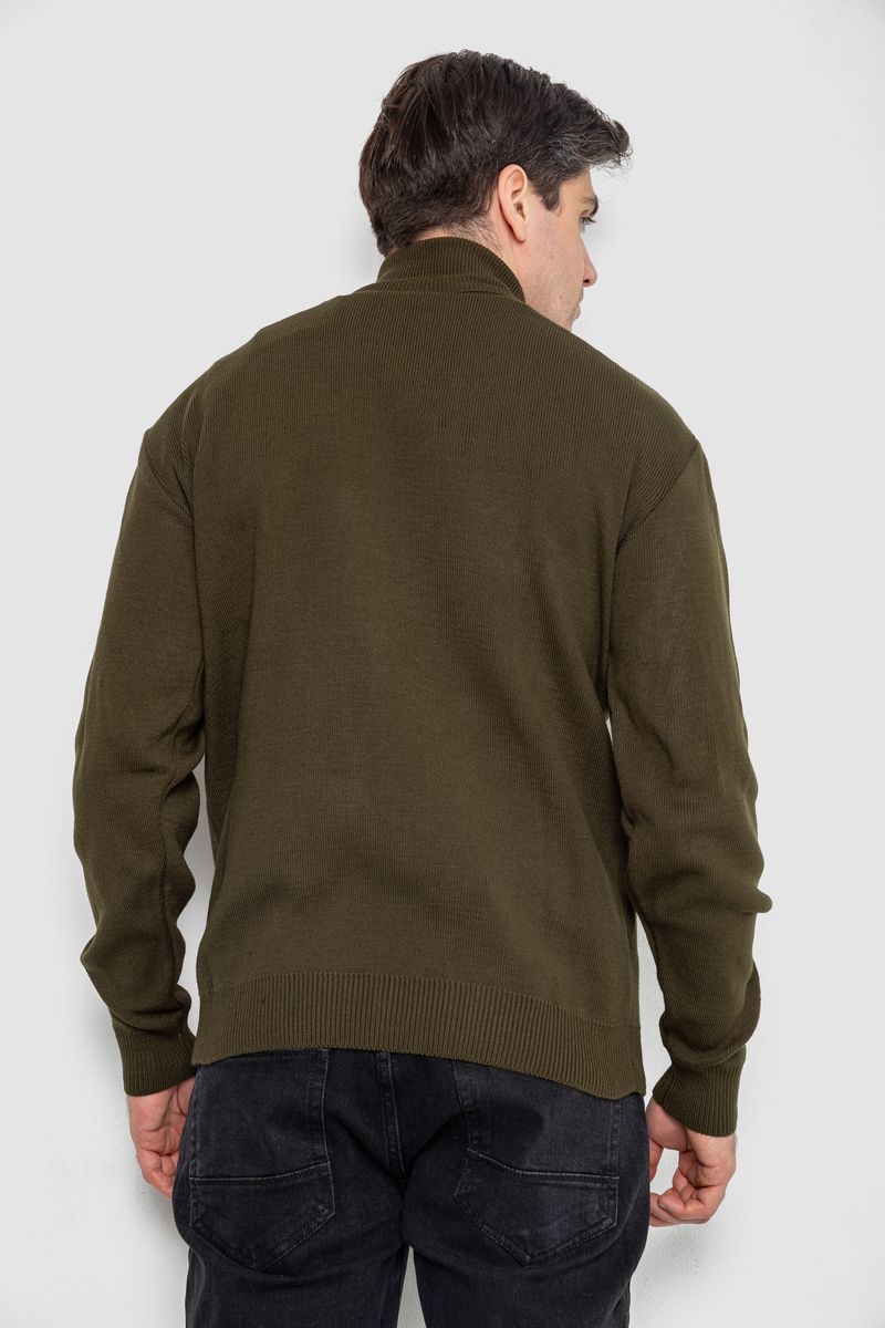 Гольф мужской с вышивкой тризубец, цвет хаки, 161R010 — изображение 4