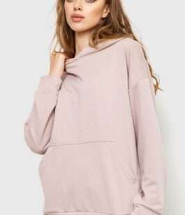 Худи женский двухнитка, цвет светло-бежевый, 102R282