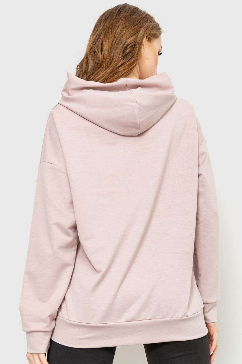 Худи женский двухнитка, цвет светло-бежевый, 102R282 — изображение 4
