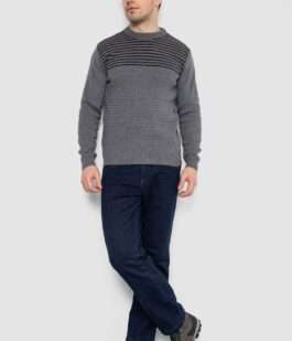 Свитер мужской в полоску, цвет серый, 161R1029