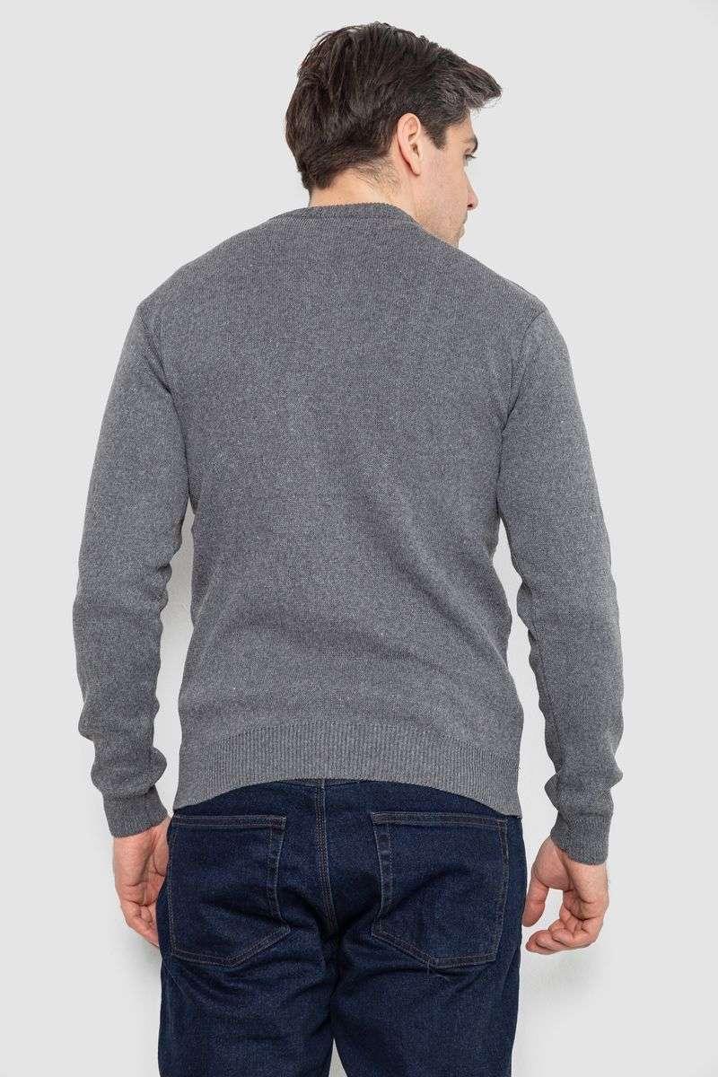 Свитер мужской в полоску, цвет серый, 161R1029 — изображение 4