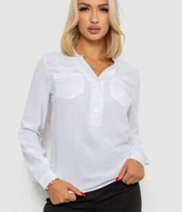 Блуза однотонная, цвет белый, 230RR-96