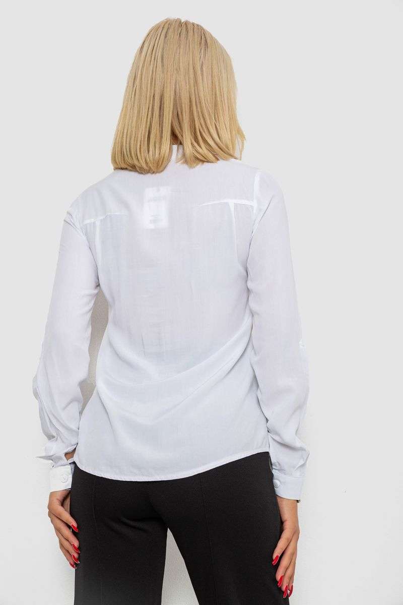Блуза однотонная, цвет белый, 230RR-96 — изображение 4