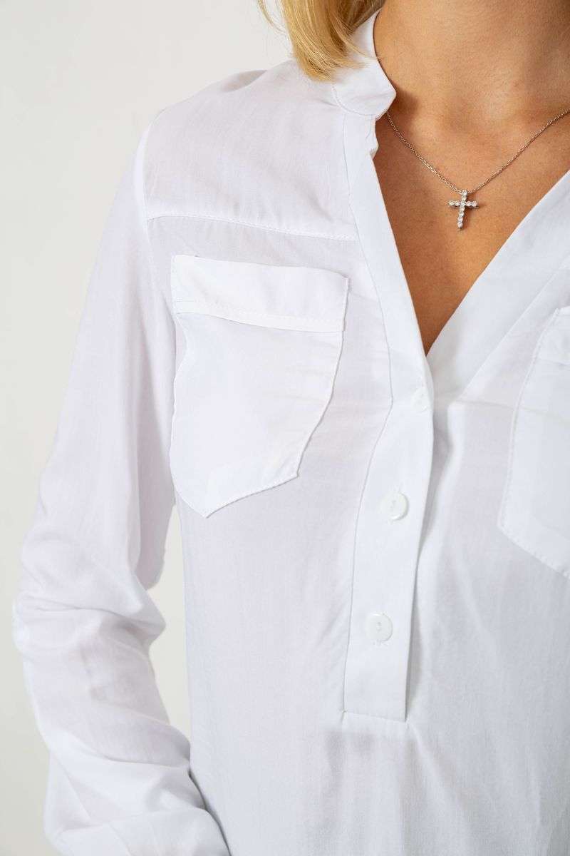 Блуза однотонная, цвет белый, 230RR-96 — изображение 5