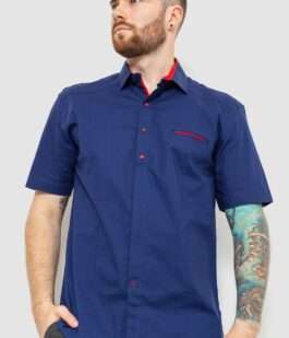 Рубашка мужская, цвет темно-синий, 214R7113