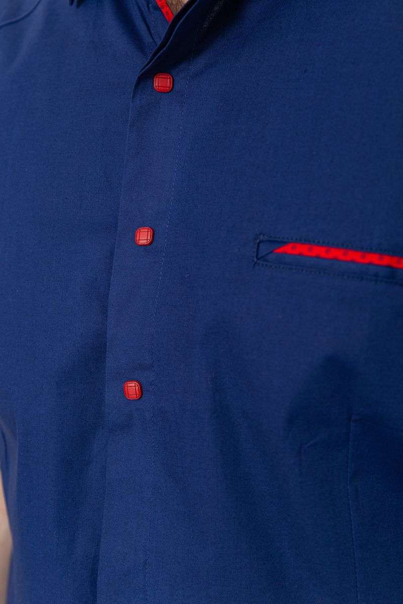 Рубашка мужская, цвет темно-синий, 214R7113 — изображение 5