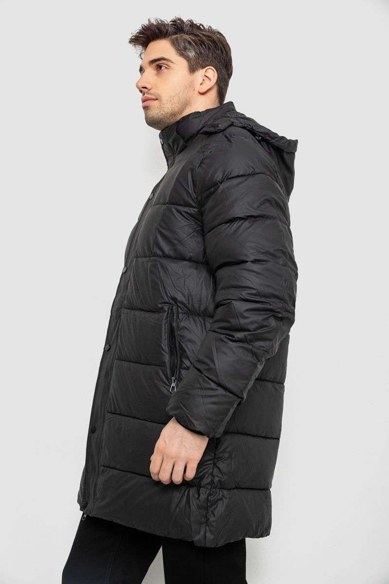 Куртка мужская зимняя удлиненная, цвет черный, 244RH76-15 — изображение 4