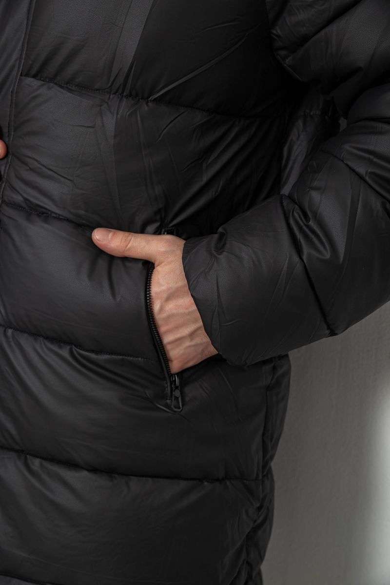 Куртка мужская зимняя удлиненная, цвет черный, 244RH76-15 — изображение 8