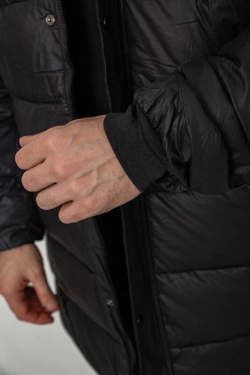 Куртка мужская зимняя удлиненная, цвет черный, 244RH76-15 — изображение 9