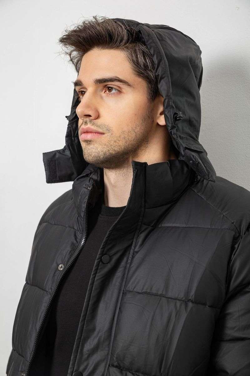 Куртка мужская зимняя удлиненная, цвет черный, 244RH76-15 — изображение 10