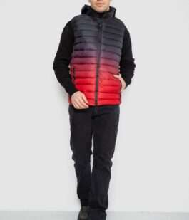 Жилетка мужская демисезонная, цвет черно-красный, 244RC999