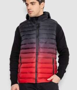 Жилетка мужская демисезонная, цвет черно-красный, 244RC999