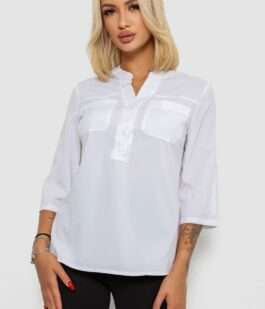 Блуза однотонная, цвет белый, 230R97