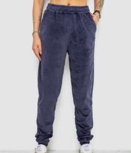 Спортивные штаны женские велюровые, цвет синий, 238R58646