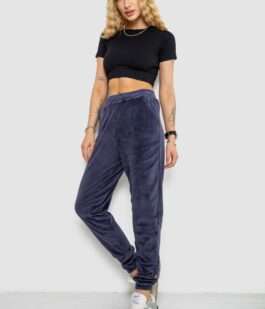 Спортивные штаны женские велюровые, цвет синий, 238R58646