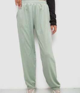 Спортивные штаны женские велюровые, цвет мятный, 238R58646