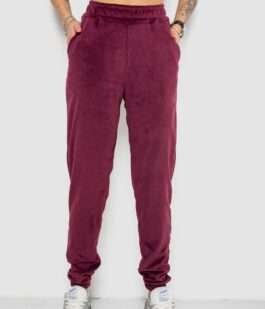 Спортивные штаны женские велюровые, цвет бордовый, 238R58646