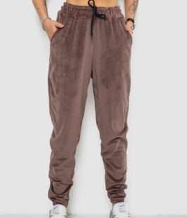 Спортивные штаны женские велюровые, цвет мокко, 238R58646