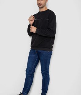 Батник мужской на флисе, цвет черный, 244R2556