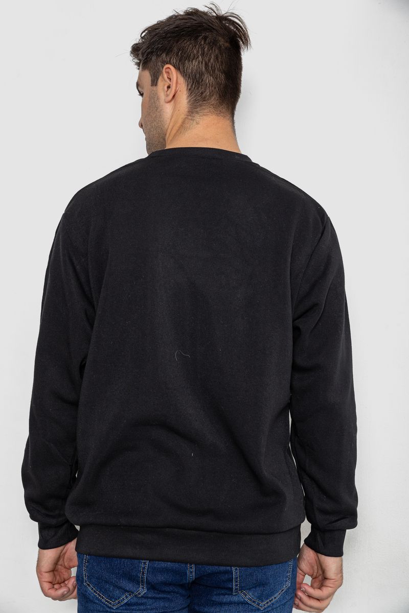 Батник мужской на флисе, цвет черный, 244R2556 — изображение 4