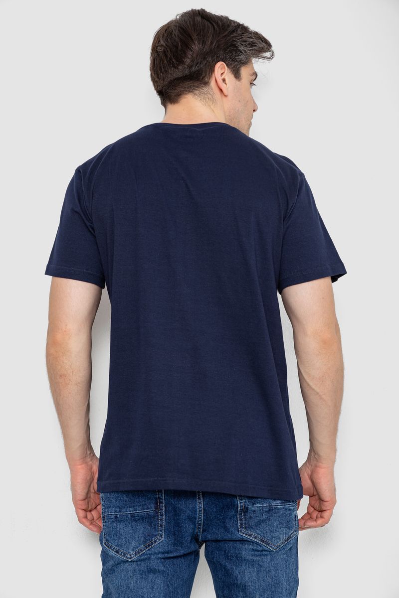 Футболка мужская базовая бельевая, цвет темно-синий, 244R121 — изображение 4