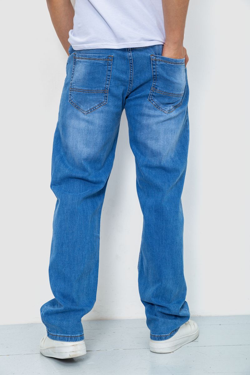 Джинсы мужские с потертостями, цвет голубой, 244R22-783 — изображение 4