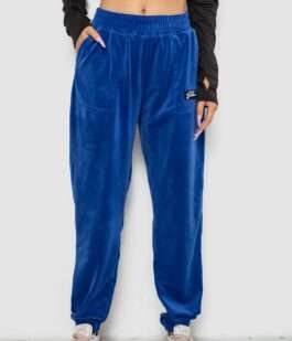 Спортивные штаны женские велюровые, цвет электрик, 238R58647-2