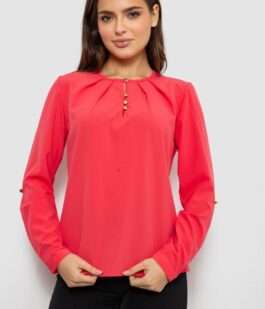 Блуза однотонная, цвет розовый, 230R1122-3