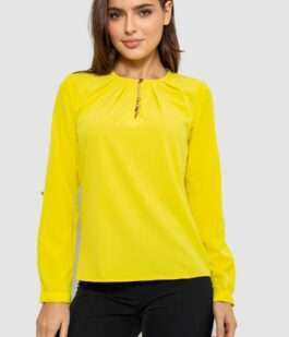 Блуза однотонная, цвет желтый, 230R1122-3