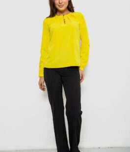 Блуза однотонная, цвет желтый, 230R1122-3